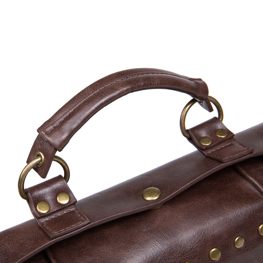 Leather Steampunk Gears Shoulder Bag