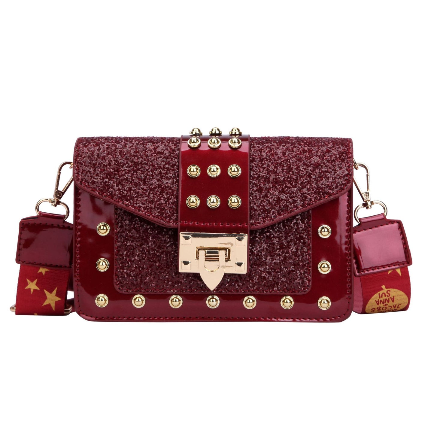 Studded Glitter Jelly Cross Body Bag