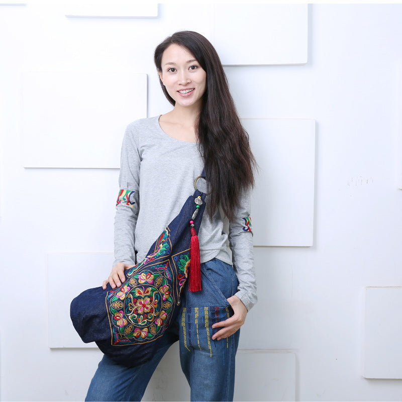 Denim Side Satchel Bag