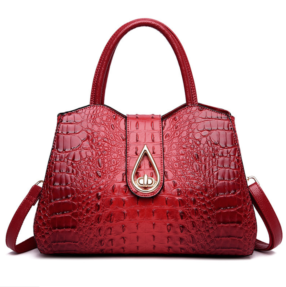 Alligator Style Leather Crossbody Bag