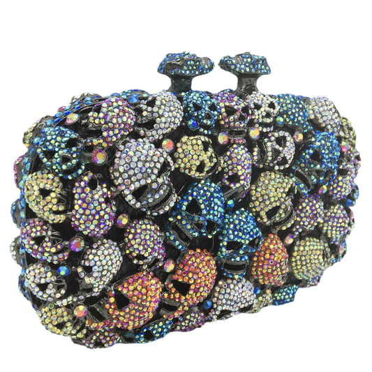 Evening Bag With Skull Rhinestones