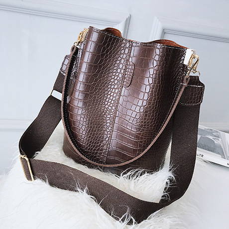 Cross Body Leather Bucket Bag