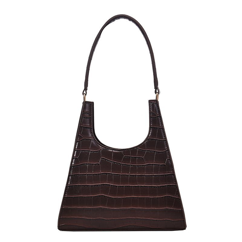 Triangle Alligator Embossed Handbag