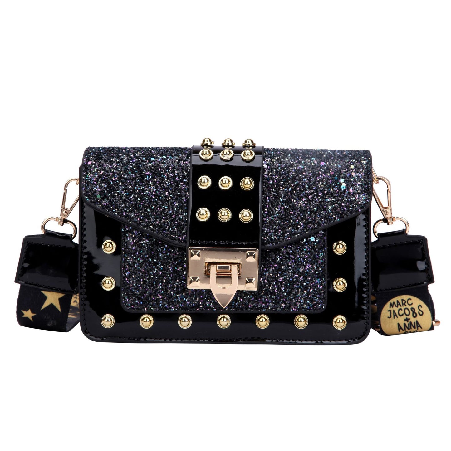 Studded Glitter Jelly Cross Body Bag