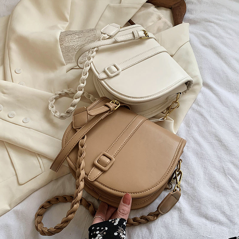 Leather Saddle Crossbody Bag