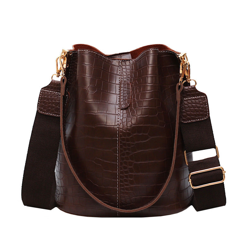 Cross Body Leather Bucket Bag