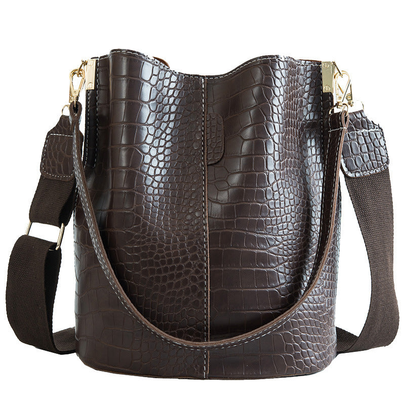 Cross Body Leather Bucket Bag