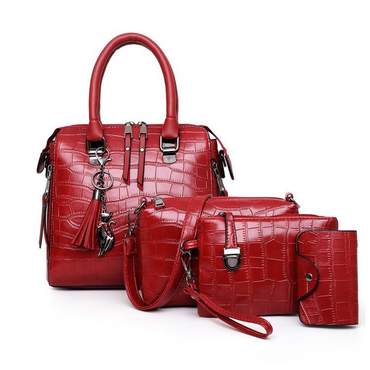 4 Piece Crocodile Printed Luxury Travel Tote Set