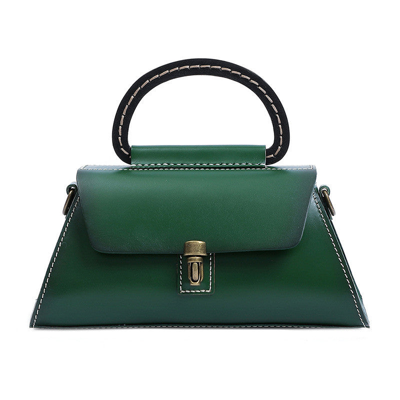 Petite Rectangle Leather Handbag Green