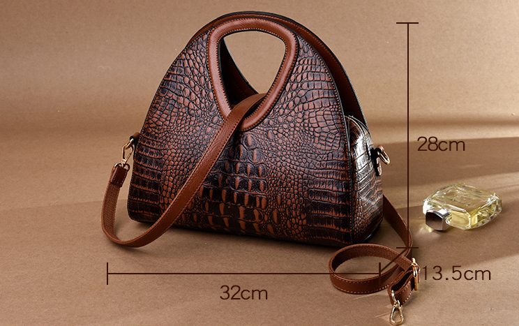 Crossbody Embossed Soft Leather Tote