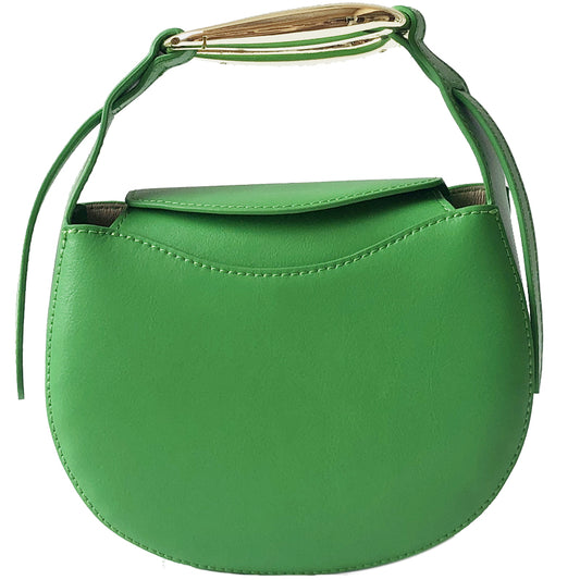 Small Green Leather Statement Bag Cross-Body