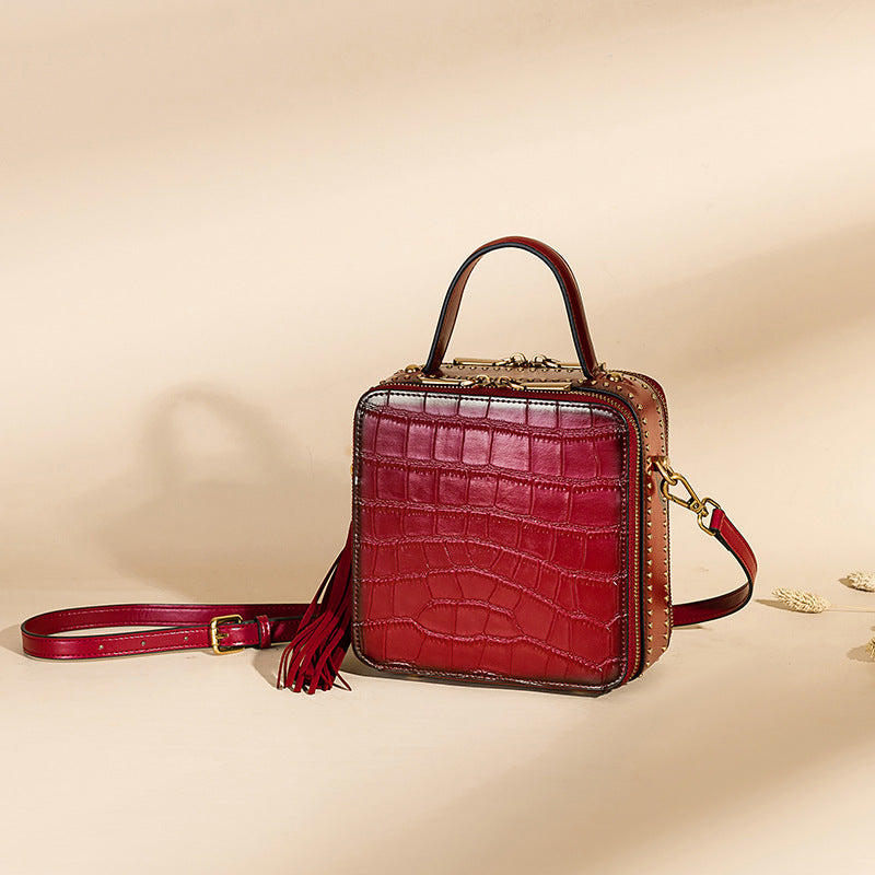 Timeless Crocodile Print Square Bag