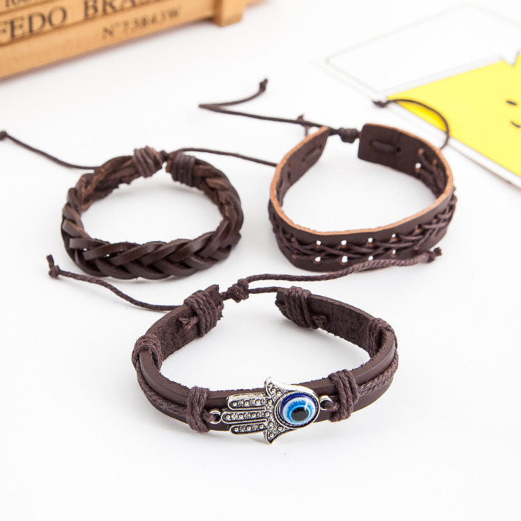 Palm Eye Leather Bracelet