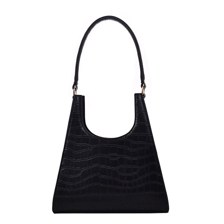 Triangle Alligator Embossed Handbag