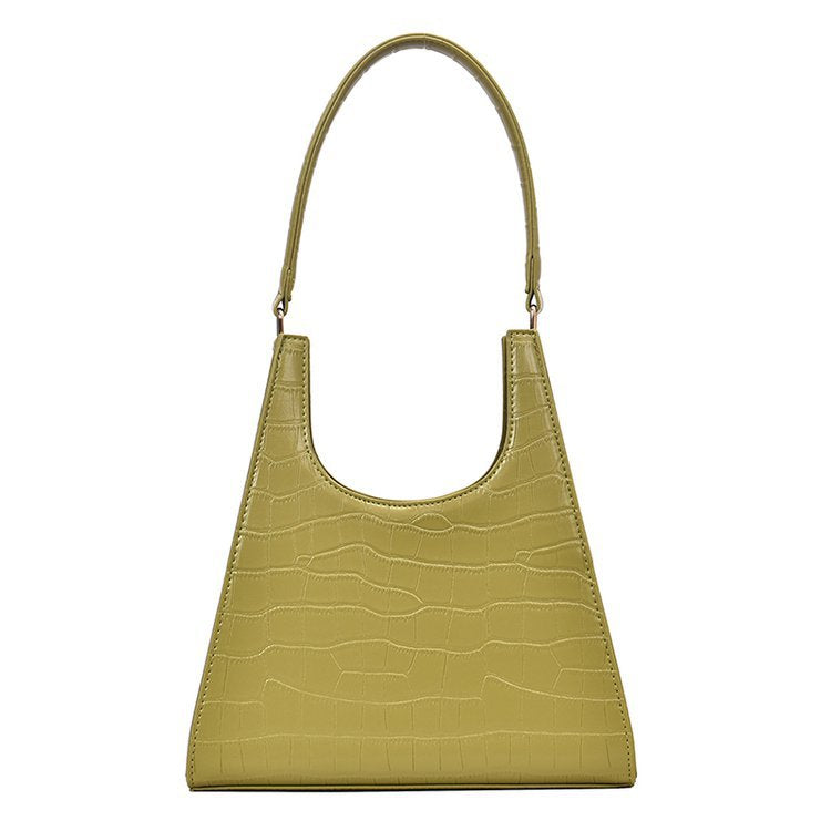 Triangle Alligator Embossed Handbag