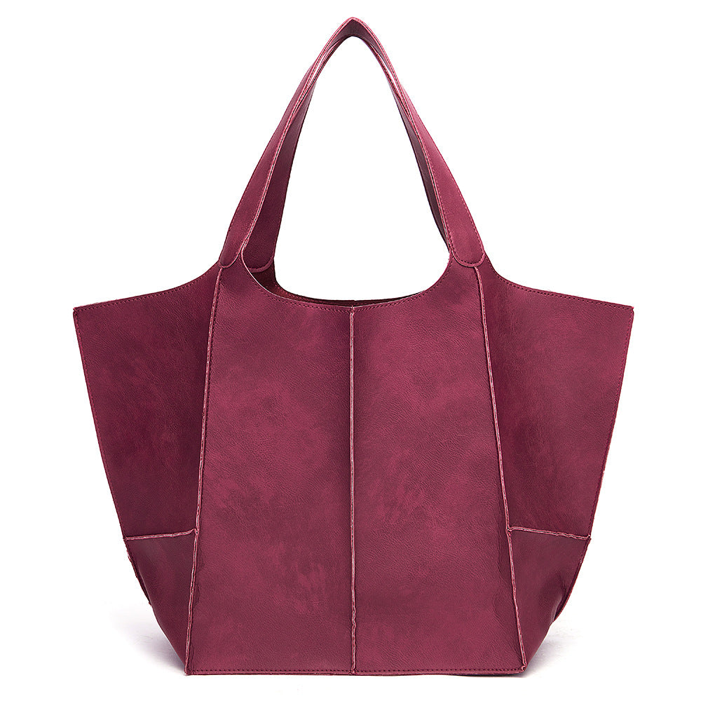 Soft Leather Casual Travel Tote Bag