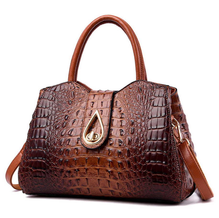 Alligator Style Leather Crossbody Bag