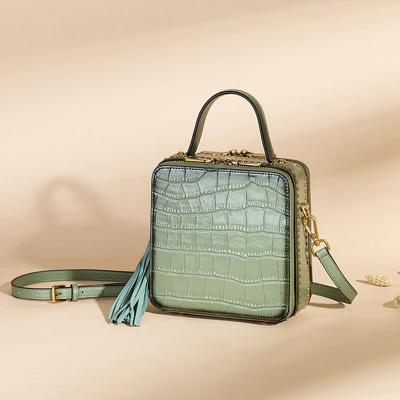 Timeless Crocodile Print Square Bag