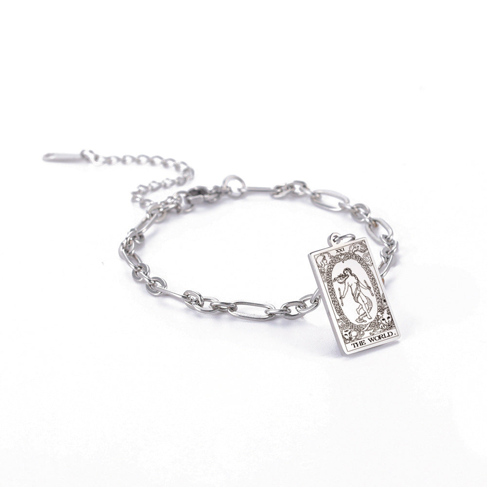 12 Tarot Card Series Link Chain Bracelet