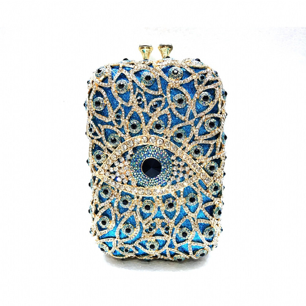 NEW COLORS! Evil Eye Rhinestone Clutch Vertical Style