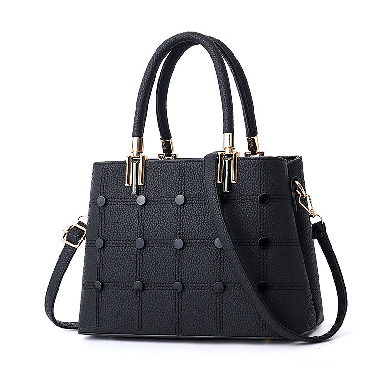 Black leather mini cross body bag