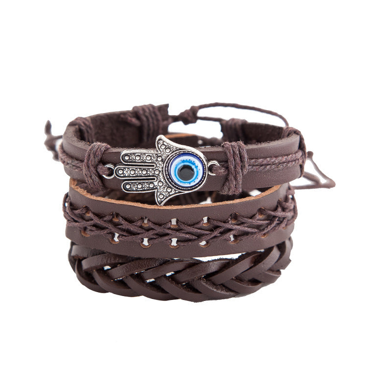 Palm Eye Leather Bracelet