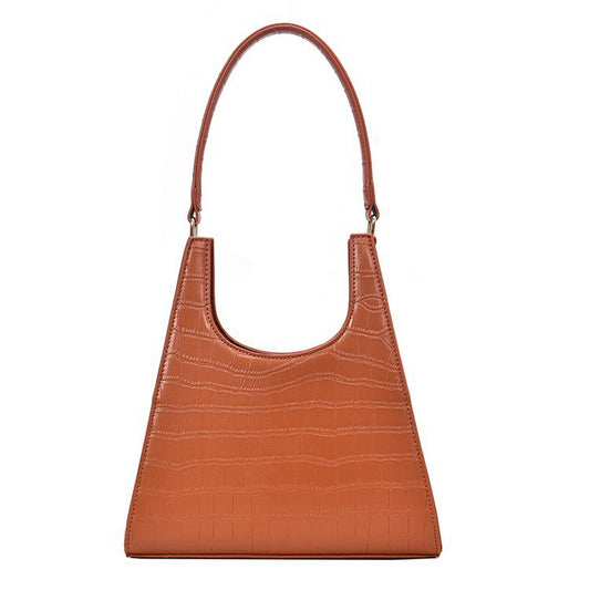 Triangle Alligator Embossed Handbag