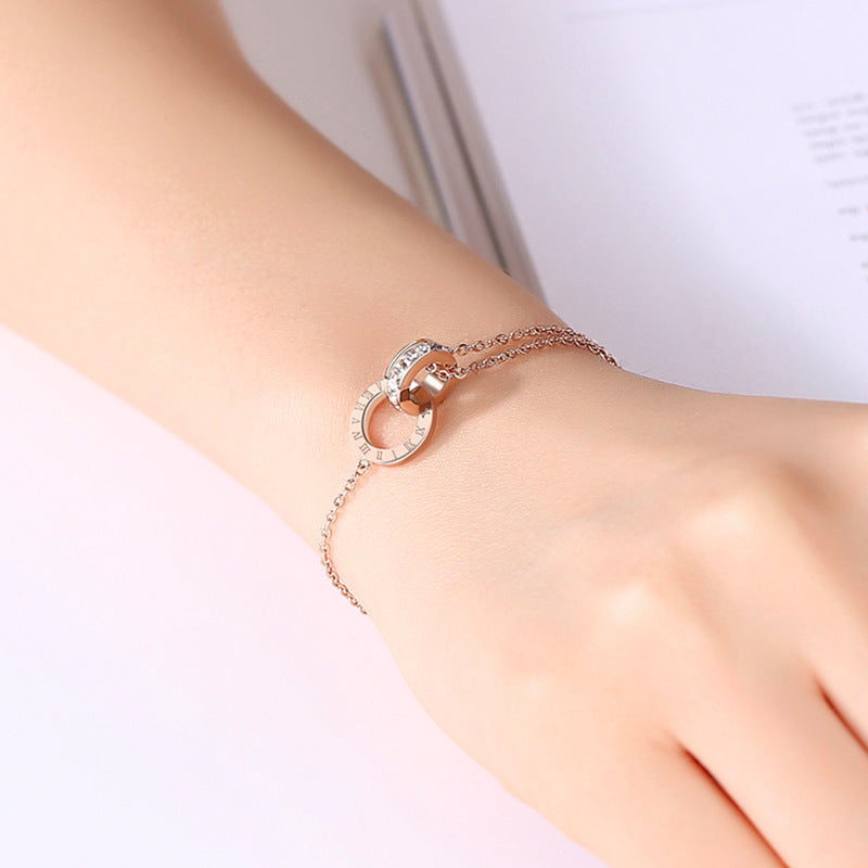 Dainty Wrist Bracelet Set cubic-zirconium details