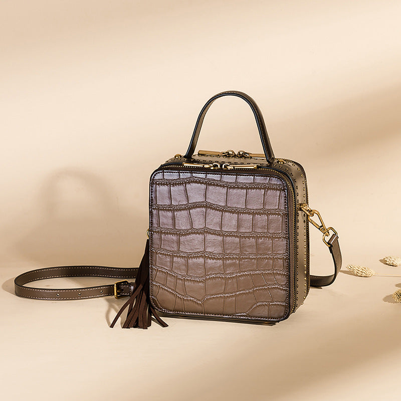 Timeless Crocodile Print Square Bag