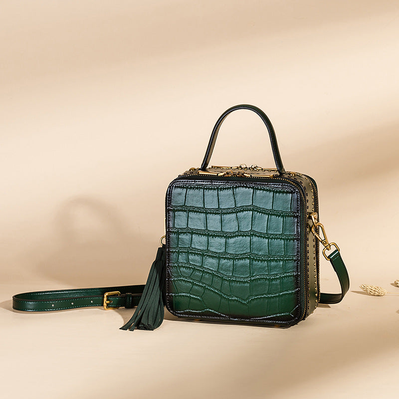 Timeless Crocodile Print Square Bag