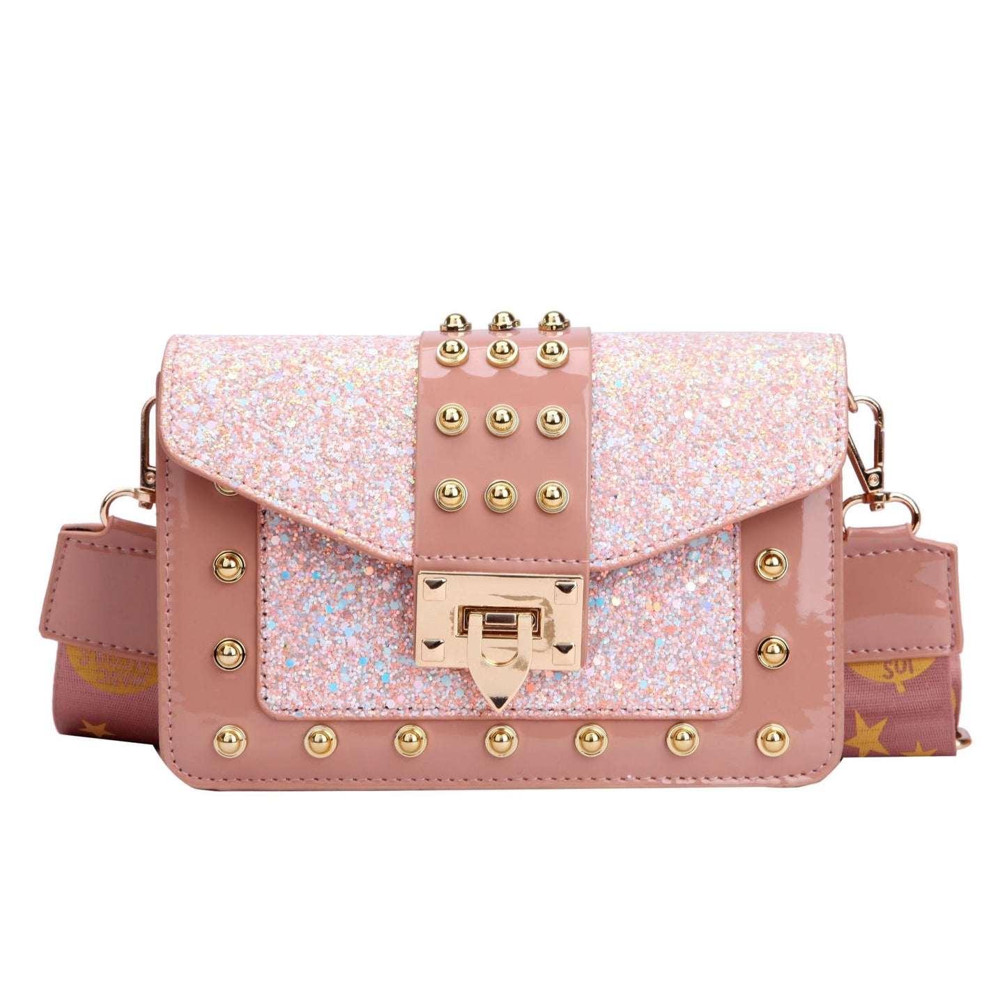 Studded Glitter Jelly Cross Body Bag