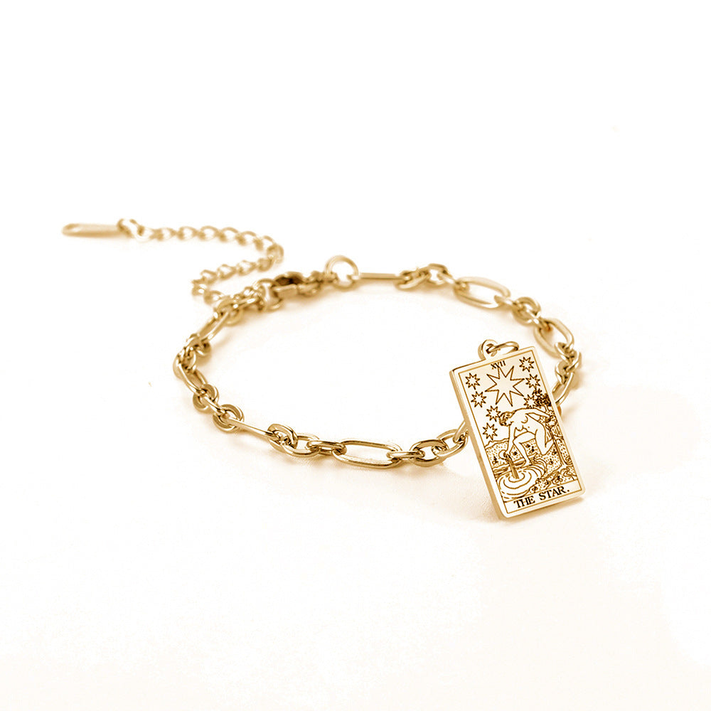 12 Tarot Card Series Link Chain Bracelet