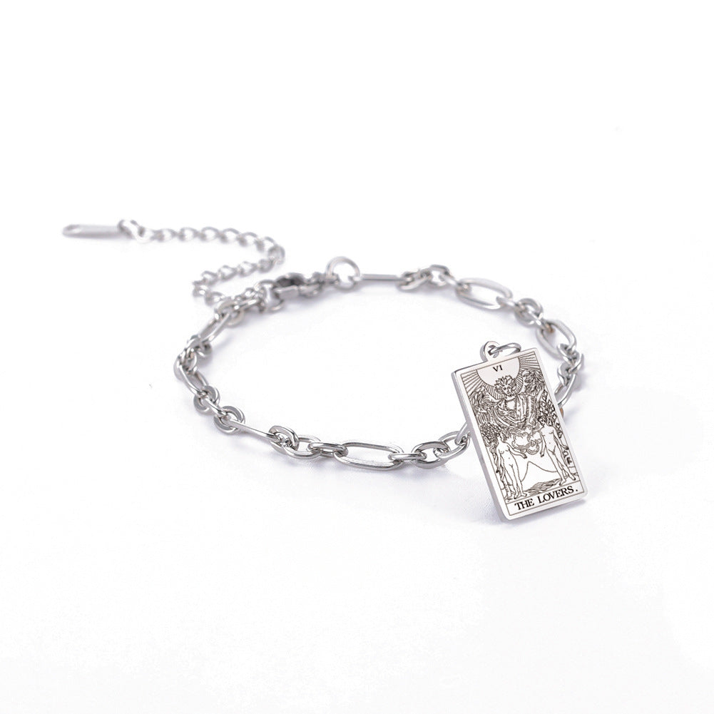 12 Tarot Card Series Link Chain Bracelet