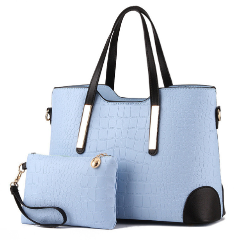 Alligator Style Leather Matching Tote Set