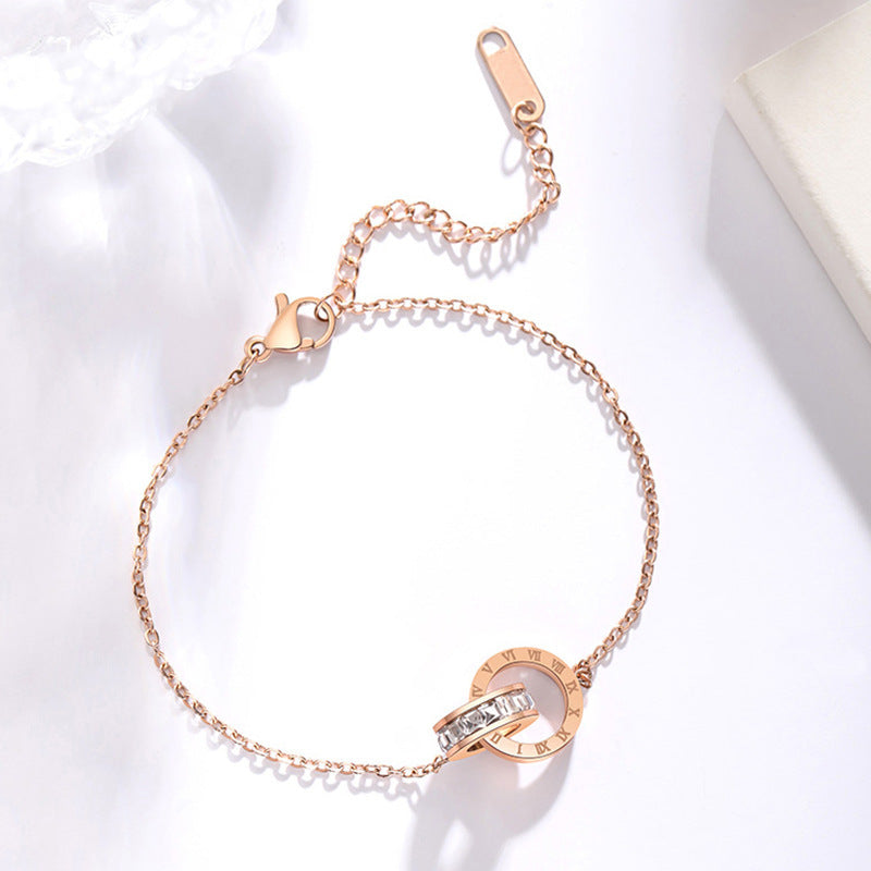 Dainty Wrist Bracelet Set cubic-zirconium details