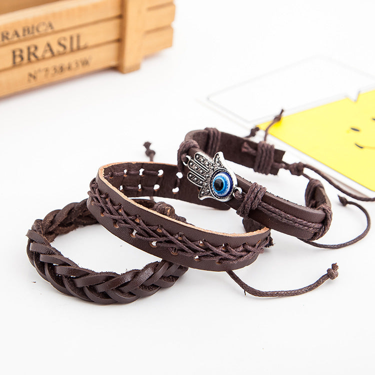 Palm Eye Leather Bracelet