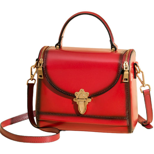 Leather Bucket Bag Red | Clutch Fate