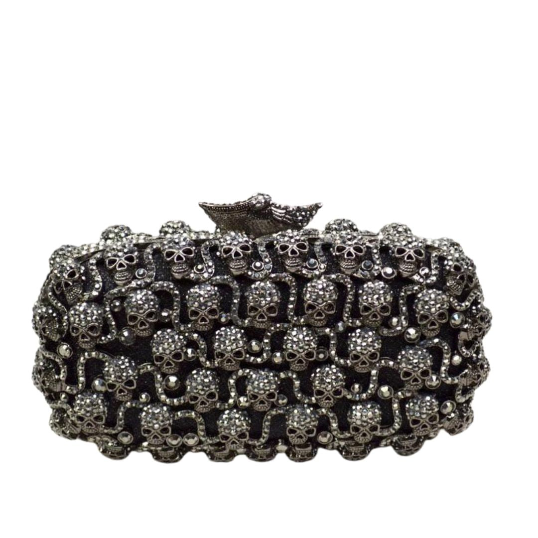 Pirate Ship Skull Rhinestone Studded Bag