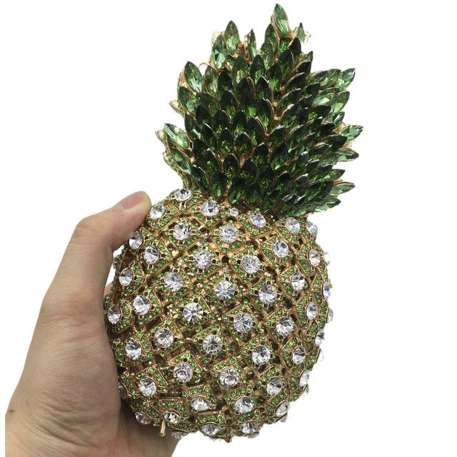 Pineapple Rhinestone Dinner Clutch