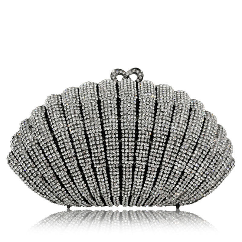 Rhinestone Shell Clutch