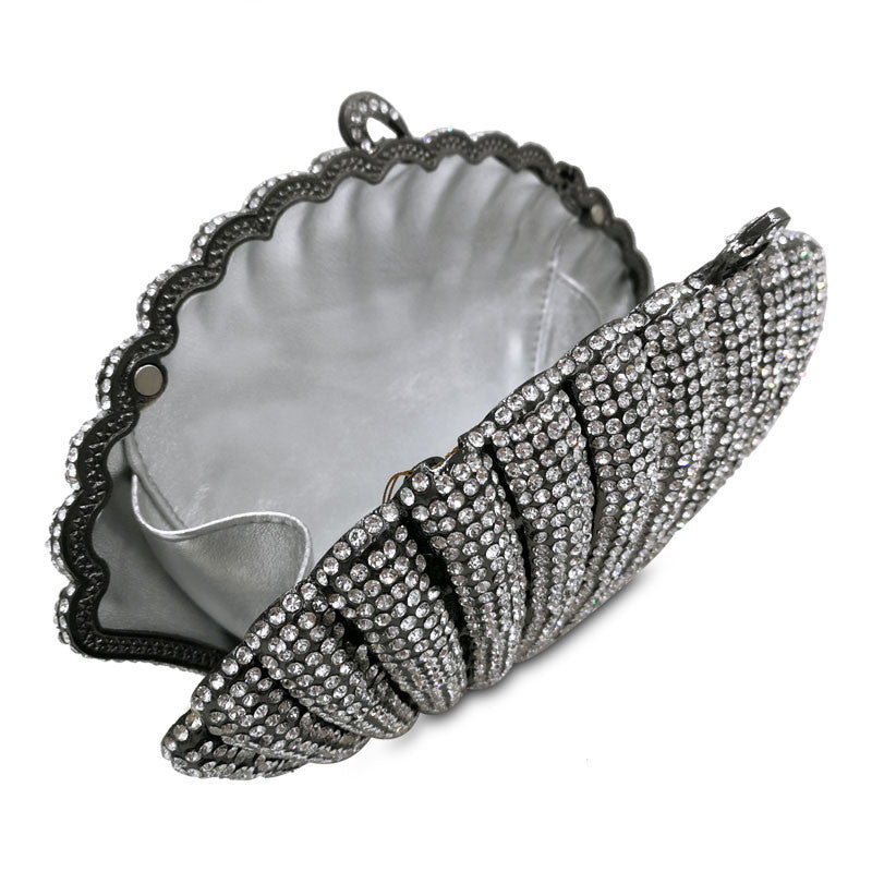 Rhinestone Shell Clutch